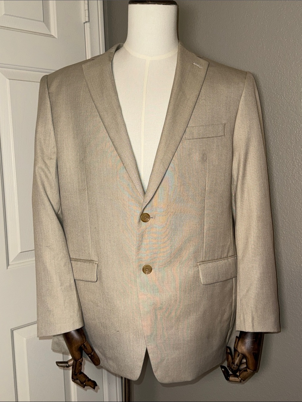 Ralph Lauren Men's Light Beige Two-Button Sport Coat Blazer